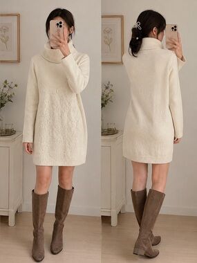 Michael Kors White Cowl Neck Sweater
